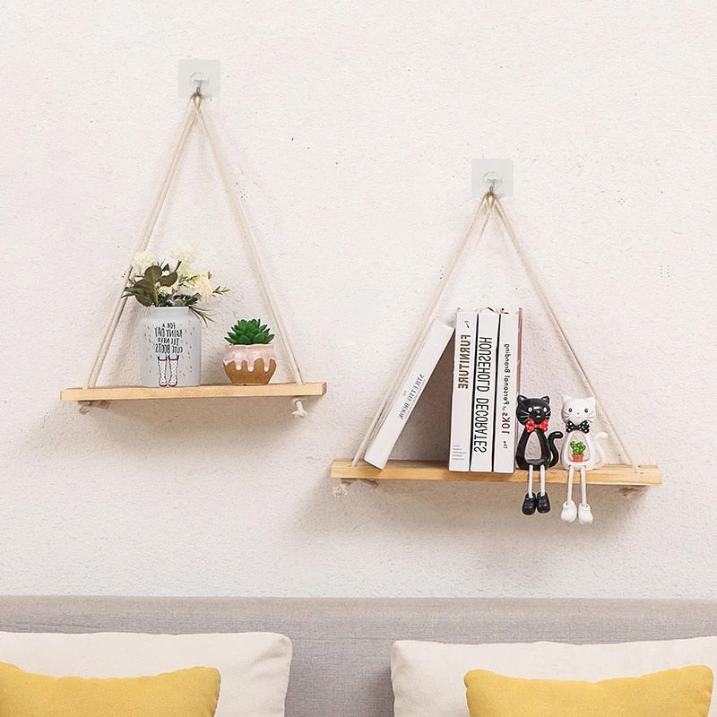 Wooden Wall Shelves for Flowers & Decor