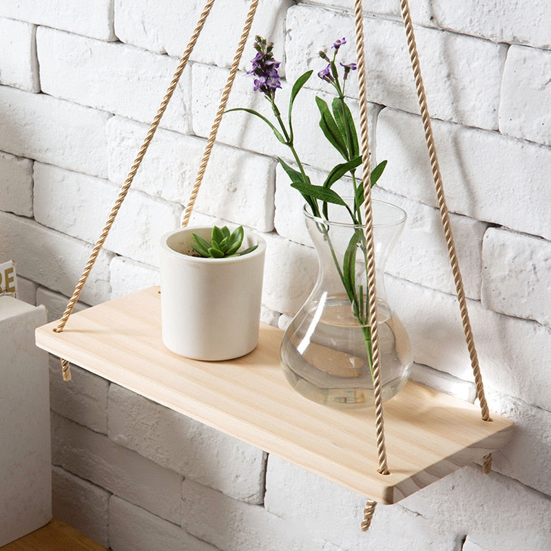 Wooden Wall Shelves for Flowers & Decor