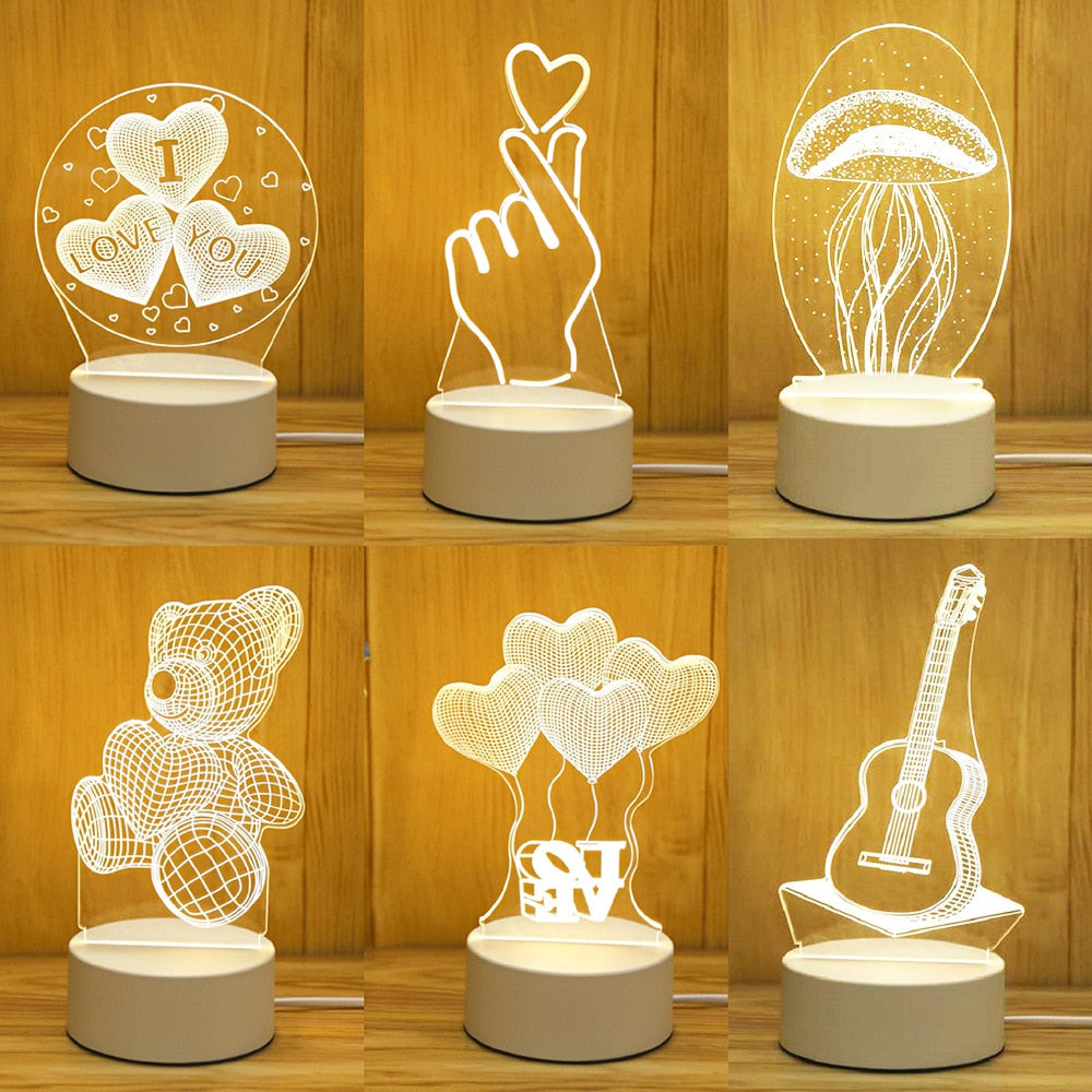 Romantic Lamp with 3D Lighting