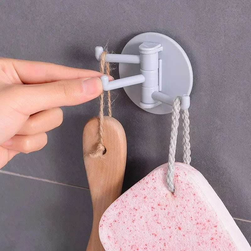 Three-arm folding adhesive key holder