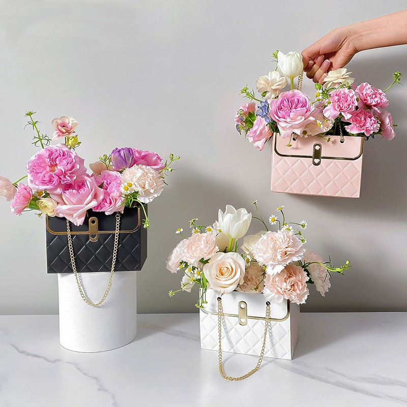 Creative Box Shaped Handbag for Flower Packing